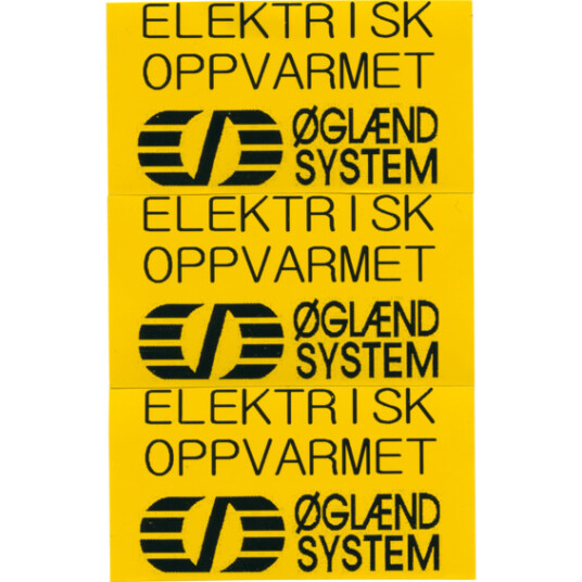 ØS Varme Merkeskilt Elektrisk Oppvarmet 3 Stk