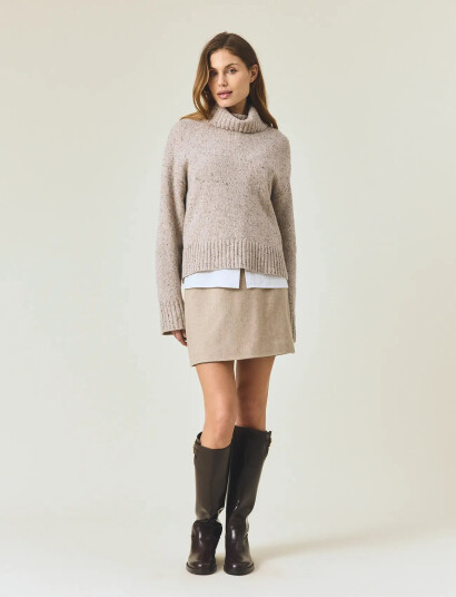 Lexington Clothing Short Wool Blend Skirt - Beige - XS