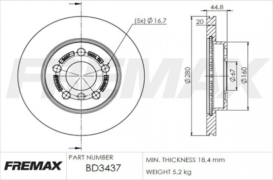 Bremseskive FREMAX BD-3437