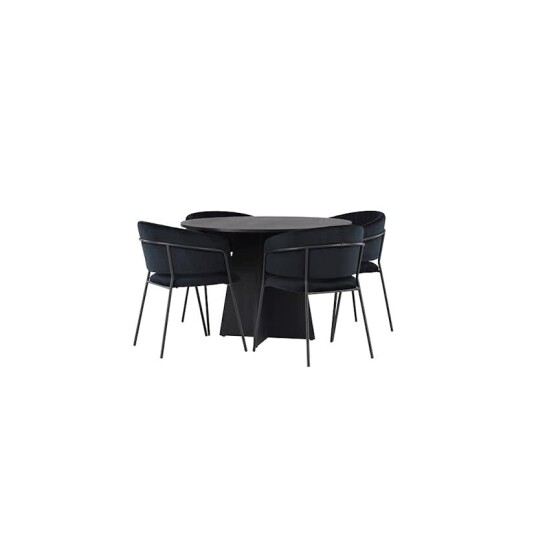 Venture Home Spisegruppe Venture Home Bootcut Ø110 cm med 4 stk Selma Stoler GR23790