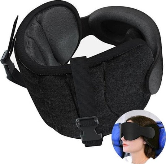 Flypute, nakkepute med øyemaske, langdistanseflypute, bilreisepute, bilnakkestøtte for bilturer-FY