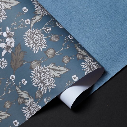 Halvor Bakke Gavepapir Dahlia+Linen Blå 2pk Halvor Bakke Gavepapir Dahlia+Linen Blå 2pk