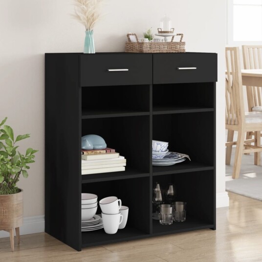 Skjenk svart 80x42,5x93 cm konstruert tre 8721102655661
