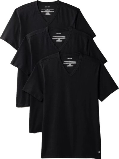 Calvin Klein S/S V Neck 3Pk - Black - L