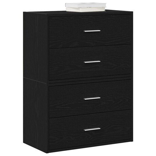 Skap med 2 skuffer 2 stk sort eik 60x31x40 cm konstruert tre 8721158577030 Skap med 2 skuffer 2 stk sort eik 60x31x40 cm konstruert tre 8721158577030