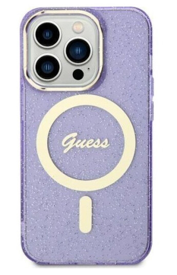 Guess Guhmn61hcmcgu Iphone 11 / Xr 6.1" Purpurowy/Purple Hardcase Glitter Gold Magsafe