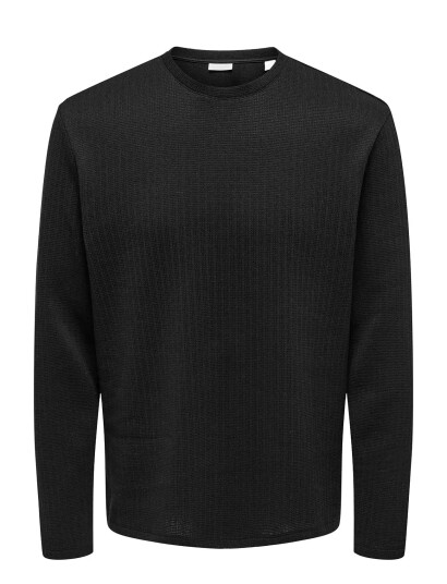 ONLY & SONS Onstrey Life Reg Ls Strct Frml Tee Black XXL ONLY & SONS Onstrey Life Reg Ls Strct Frml Tee Black XXL