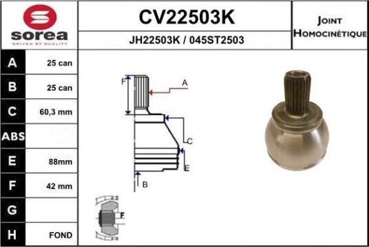 Drivledd EAI CV22503K Drivledd EAI CV22503K