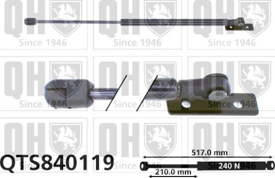 Gassfjær, motorpanser QUINTON HAZELL QTS840119