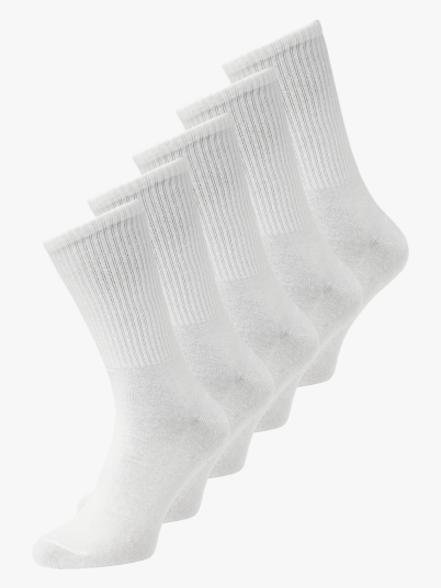 Jack and Jones Basic Tennis Sock 5 Pack Hvit