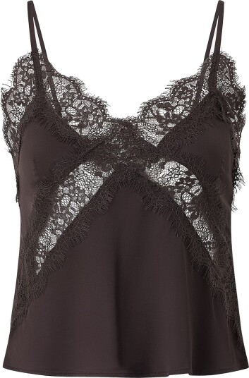 Gina Tricot   Pyjamastopp Satin lace singlet   Brun