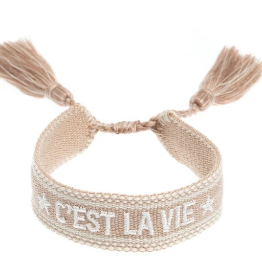 DARK Woven Friendship Bracelet C'est La Vie Sand DARK Woven Friendship Bracelet C'est La Vie Sand