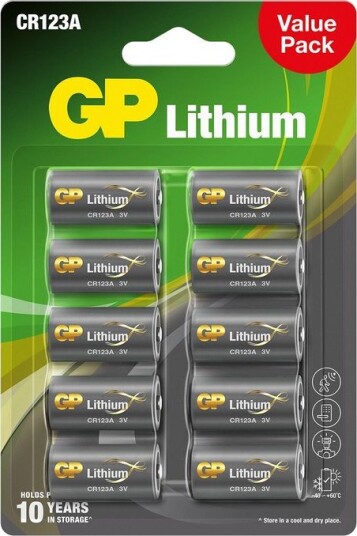 GP Batteries CR123A 3V Litiumbatteri 10-pakning