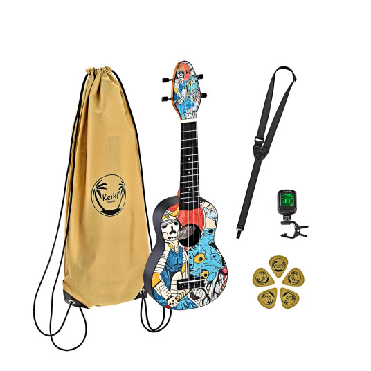 Ortega Guitars Ortega K2-Sr Keiki Soprano Ukulele-Pack Samurai
