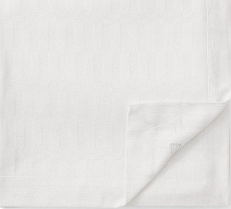 Lexington White Jacquard Cotton Duk Hvit 150x350 cm