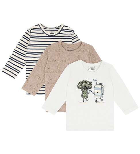 Hust and Claire Gensere - 3-pack - HC Albert med Friends - Ivory - Hust and Claire - 62 - Genser Brun Hvit