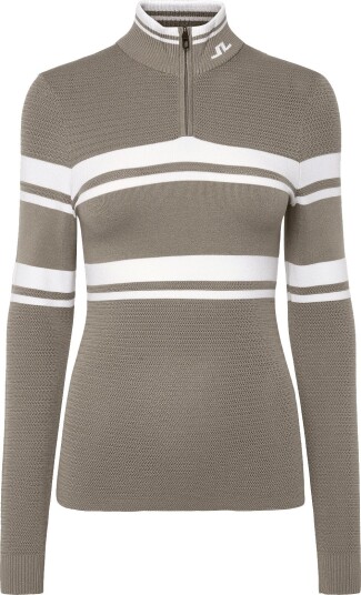 J. Lindeberg Ariadne Knit Quarter Zip   Beige   XS
