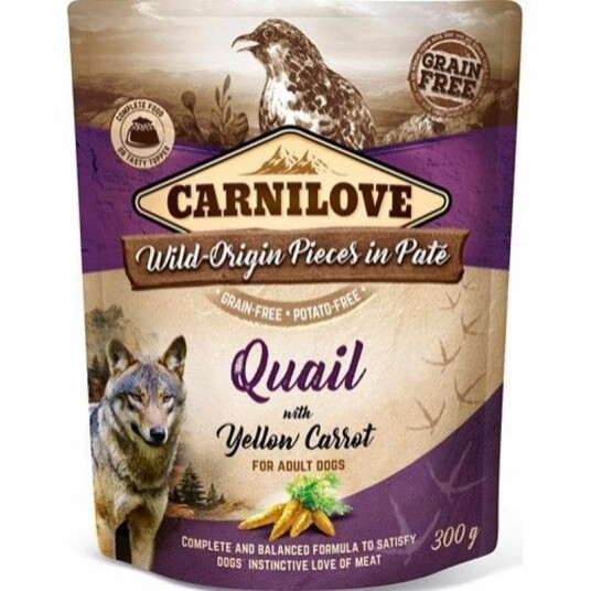 Carnilove Våtfôr til hund med vaktel og gulrot, 300 g