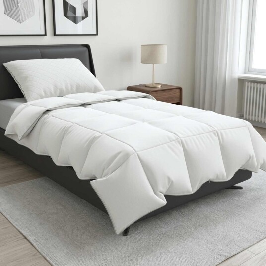 vidaXL Dyne FULDA 155 x 200 cm Sommer 100 GSM 90% Gjess Dun Hvit