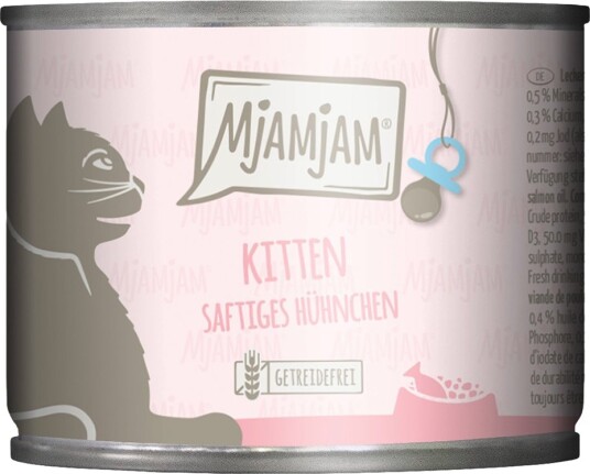 Mjamjam Våtfôr Økonomipakning Kitten Saftig Med Lakseolje Kylling 24 X 200 G