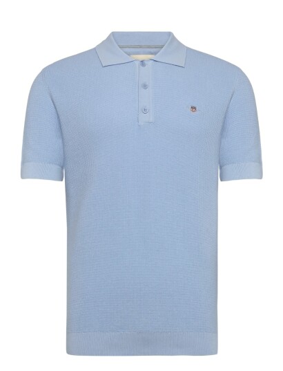 GANT Micro Textured Cotton Ss Polo Blue XXXL GANT Micro Textured Cotton Ss Polo Blue XXXL