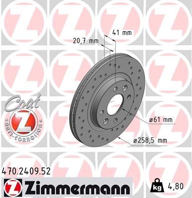 Bremseskive ZIMMERMANN 470.2409.52