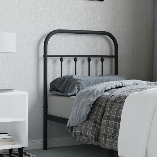 Sengegavl i metall svart 75 cm 8720845881474