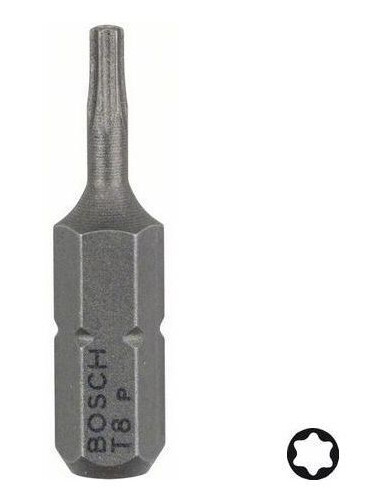 Bosch T8 Torx Skrutrekkerbits 25 mm - 3-pakning, Ekstra Hard