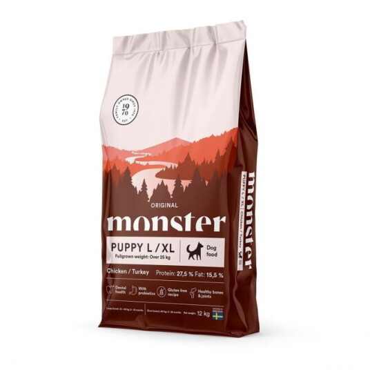 Monster Pet Food Tørrfôr for Store Valper Kylling & Kalkun 12 kg Monster Pet Food Tørrfôr for Store Valper Kylling & Kalkun 12 kg