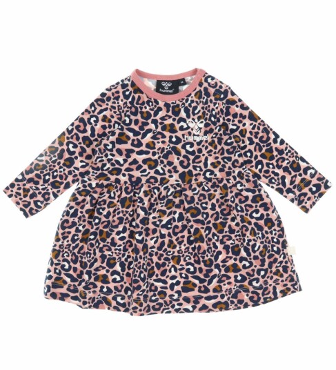 Hummel Kjole hmlMarie Pale Mauve m. Leopard Mønster 1 år 80 Kjole Rosa