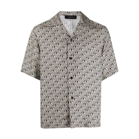 Amiri Silk grafisk trykk Beige L , M