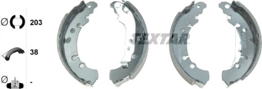 Bremsesko sett TEXTAR 91075000 Bremsesko sett TEXTAR 91075000