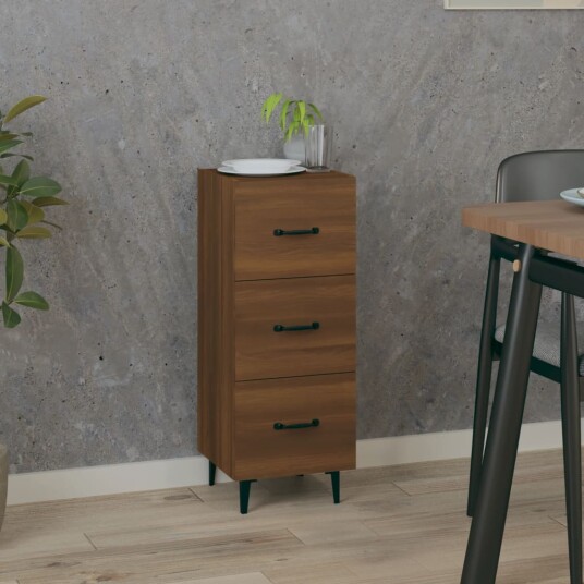 vidaXL Skjenk brun eik 34,5x34x90 cm konstruert tre vidaXL Skjenk brun eik 34,5x34x90 cm konstruert tre