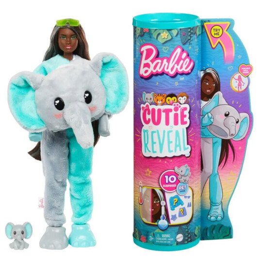 Barbie Cutie Reveal Jungle Dukke Elefant