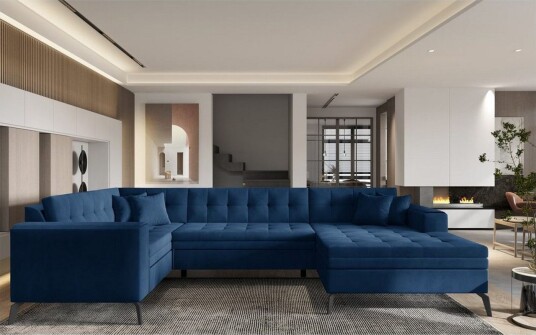Seksjon Eltap Montez 340x180x93 cm Nube 40 Blå Høyre