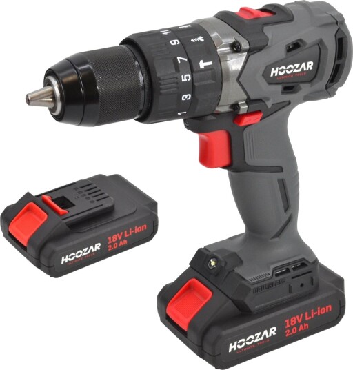 Hoozar Borskrutrekker CD10BL 18 v 2 × 2,0 ah (55 nm)