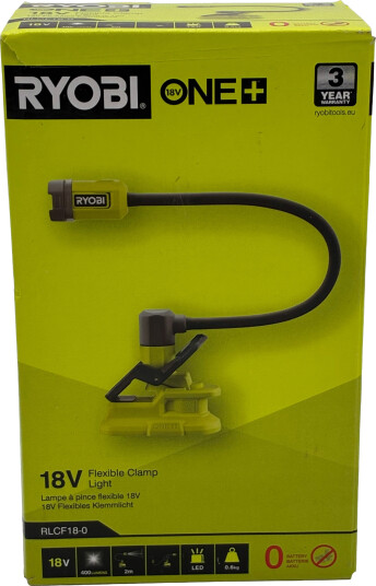 Ryobi RLCF18 0 One+ Flexibel LED klemmelys uten batteri 18V