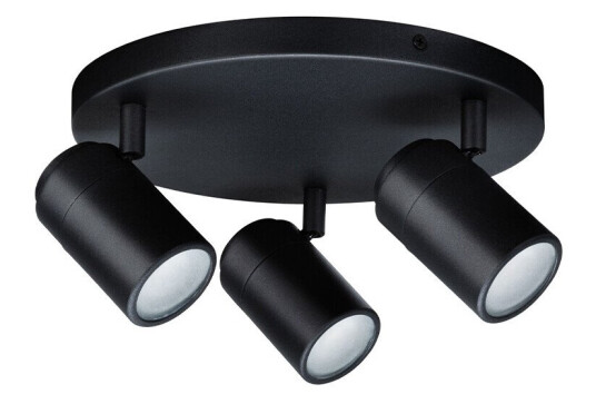 Paulmann Zyli 3 Taklampe IP44 Round Dim. Matt Svart
