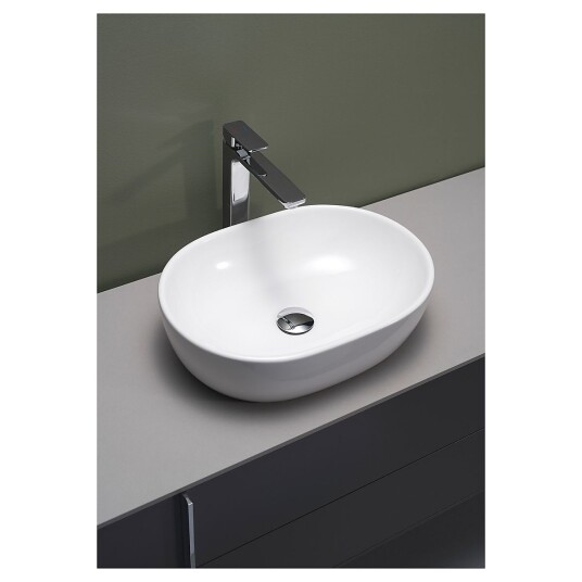 Hafa Pond Toppmontert servant 480x345 mm, Hvit/Porselen Hafa Pond Toppmontert servant 480x345 mm, Hvit/Porselen