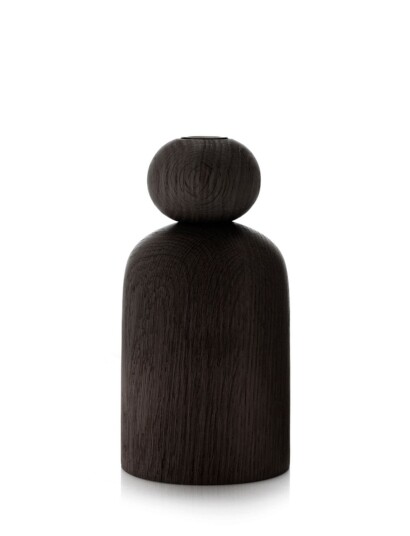 Applicata Shape Ball Vase Brown BLACK STAINED OAK H10CM