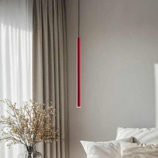 Argon Rulo LED-pendellampe rød stål 3000 K