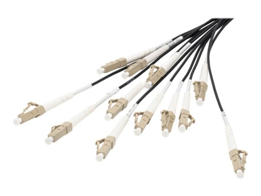 Digitus - Utbruddskabel - Lc/Upc-Multimodus (P) Til Lc/Upc-Multimodus (P) - 100 M - Fiberoptisk - 50 / 125 Mikroner - Om4 - Halogenfri Innendørs/Utendørs - Svart