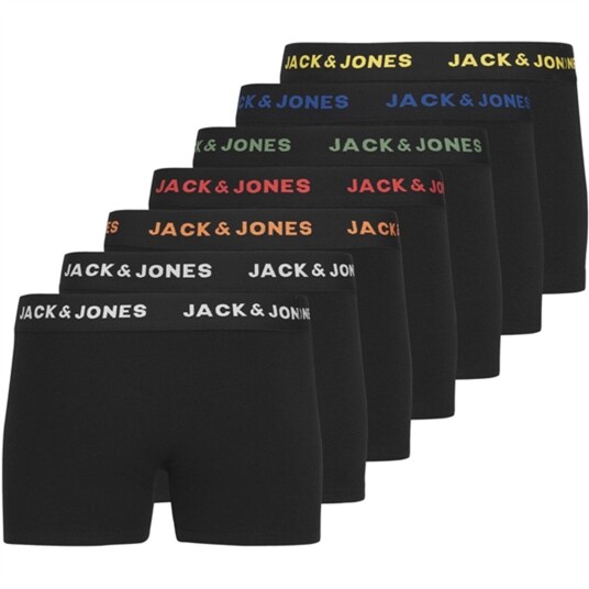 Jack & Jones Junior Black Basic Bokser shorts 7-pakning Noos 140