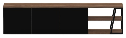 Temahome Albi TV-Bord 190, Valnøtt/Svart metall, 190x45x45 Unoliving