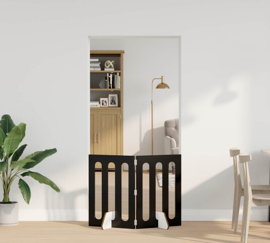Vidaxl Folding Pet Fence 2 Stk. Svart Eik 100.5 X 38 X 70 cm