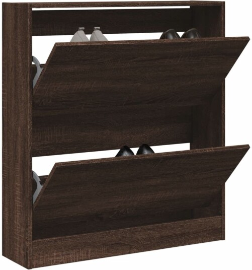 Skoskap brun eik 80x21x87,5 cm konstruert tre