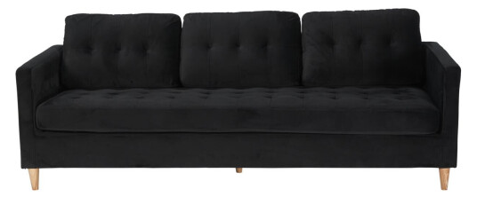 Marino sofa 3 seter velour svart.
