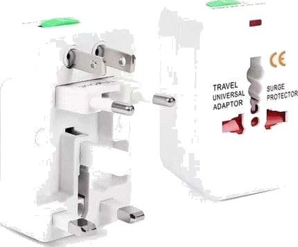 Universell reiseadapter – Kompatibel med 100 V-240 V – 2 USB-porter for samtidig lading – Innebygd sikringsbeskyttelse