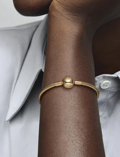 Pandora Snake Chain 14K Gold-Plated Bracelet - Gold - 23 CM