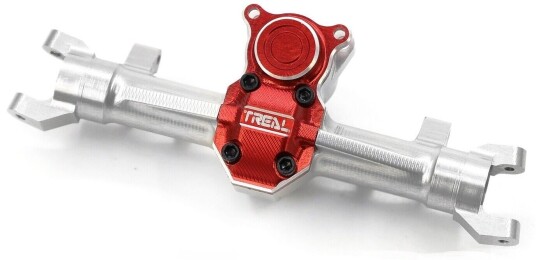 Treal Front Axle Housing Silver/Red Alu SCX24